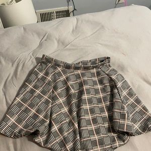 Pink plaid skirt